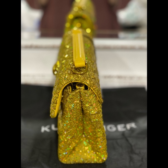 KURT GEIGER LONDON Kensington Gold Sequins Crossbody Bag - Picture 4 of 9